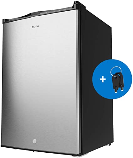 hOmelabs Upright Freezer - 3.0 Cubic Feet Reversible Single Door Compact Vertical Freezer with Adjustable Thermostat and Child Door Lock - Table Top Mini Freezing Machine for Office Dorm or Apartment