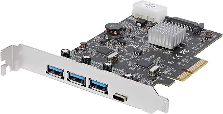 StarTech.com USB 3.1 PCIe Card - 3X USB-A and 1x USB-C - 2X Dedicated Channels - USB C PCIe Card - USB 3.1 Controller Card (PEXUS313AC2V)