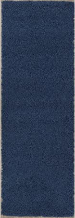 Sweet Home Stores COZY2866-3X8 Runner Rug, 2'7" x 8', Navy Blue