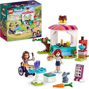 LEGO Friends 41753 Pancake Shop Set, Creative Toy for Boys and Girls from 6 Years with Paisley and Luna Mini Dolls and Rabbit Figure, Gift for Children