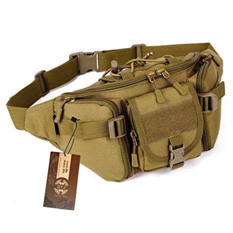 DYJ Tactical Waist Pack Bag Military Waist Pack Portable Fanny Packs Large Army Waist Bag for Daily Life Fishing Cycling Camping Hiking Traveling Hunting Shopping