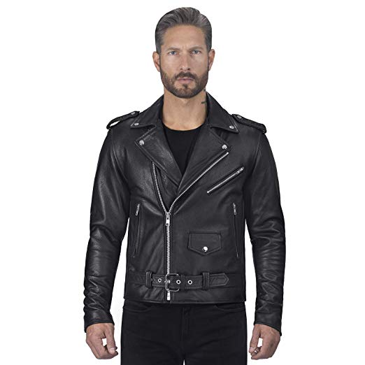 Viking Cycle Angel Fire Premium Grade Cowhide Leather Motorcycle Jacket for Men