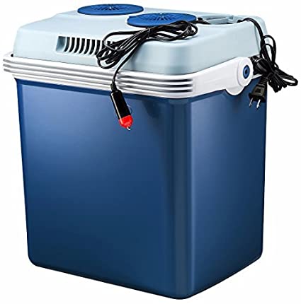Knox Electric Cooler and Warmer for Car and Home with Automatic Locking Handle - 27 Quart (25 Liter) – Holds 30 Cans - Dual 110V AC House and 12V DC Vehicle Plugs
