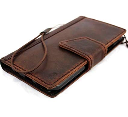 Genuine Italy Oil Leather Case for Iphone 6 Plus   Book Wallet Handmade Business Luxury Au !