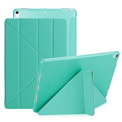 iPad Pro 10.5 Case, XULIS Lightweight Smart Case PU Leather Front and Translucent Soft TPU Back With Stand and Magnetic Auto Sleep Wake Function for iPad Pro 10.5 2017 Release (Multi-fold Mint Green)