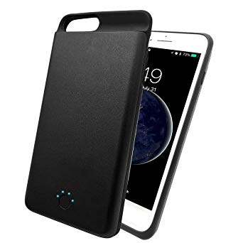 For iPhone 6 Plus/6s Plus/7Plus/8Plus Battery Case, 5.5 Inch 7200mAh Portable Charger Case, Protective Backup Charging Case for Apple Phones (Black)