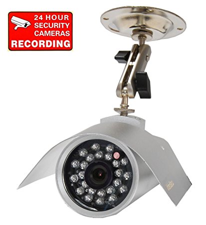 VideoSecu Hi Res CCD IR Day Night Indoor Outdoor Security Infrared Color Bullet Camera with Free Security Warning DeCal 1QF