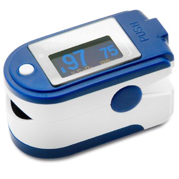 LotFancy FDA Approved Portable Sports and Aviation Finger Pulse Oximeter OX Spo2 Fingertip Oxygen Digital Monitor -- (Can be used in such Sports activities: Mountain Climbing, High-Altitude Street Cycling and Light Jogging, Speed Walking and Running etc.) (Dark Blue OLED Display with USB and Sofware)