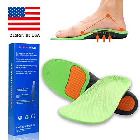 Orthera High Arch Support Insoles for Men Women Orthotic Shoe Inserts Plantar Fasciitis Inserts Super Support Shoe Inserts