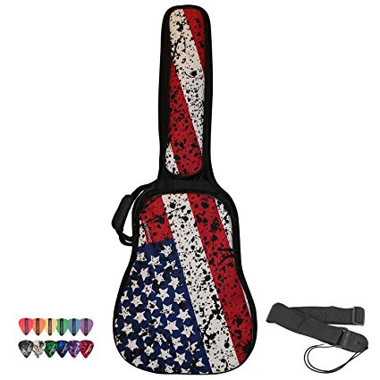 ChromaCast Padded Acoustic Guitar Gig Bag with American Flag Graphics