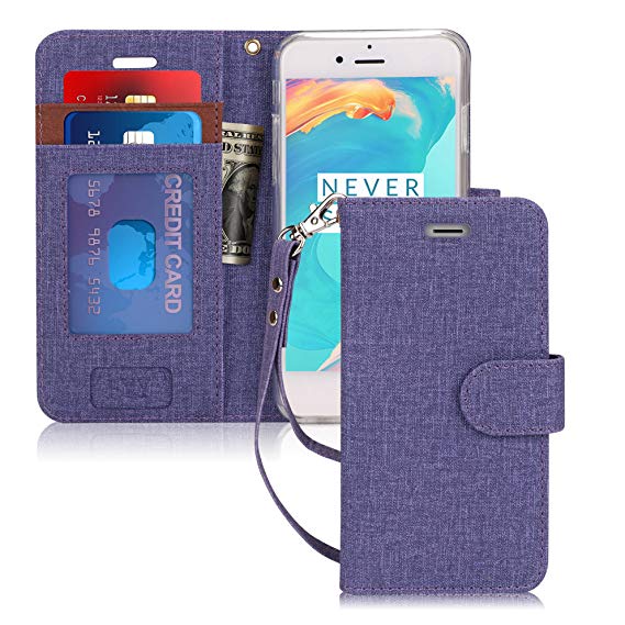 FYY Luxury PU Leather Wallet Case for iPhone 7/iPhone 8, [Kickstand Feature] Flip Folio Case Cover with [Card Slots] and [Note Pockets] for Apple iPhone 7/iPhone 8 (4.7") DarkViolet