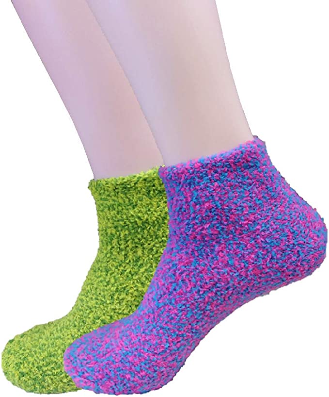 Dr. Scholl's Women's Low Cut Soothing Spa Socks - Lavender & Vitamin E Infused - 2 & 3 Pair Packs - Bottom Grippers, Pink & Green Assorted, 4-10