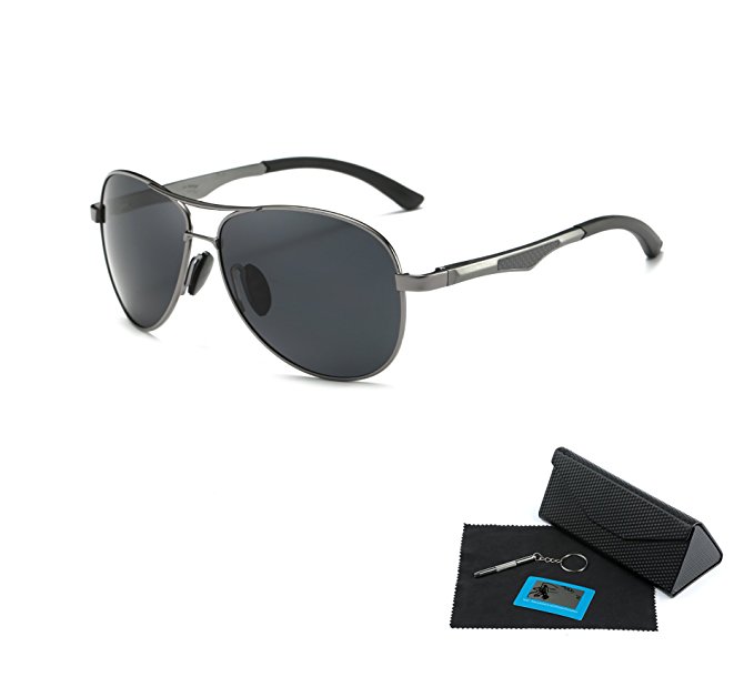 Shushu Jacob Men's Polarized Sunglasses UV400 Protection Vintage Aviator