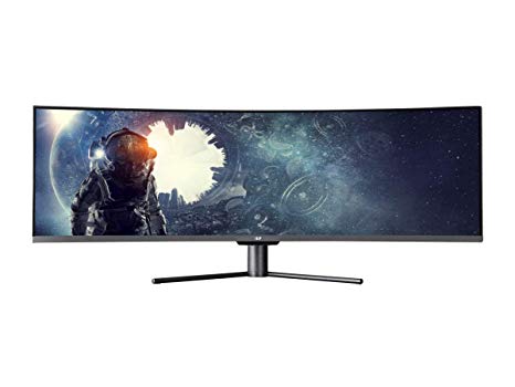 Monoprice 49 Inch Zero-G Curved Gaming DFHD Monitor | with AMD Freesync & Quantum Dot Color Technology, 3840x1080p Double Full HD @ 144Hz, DisplayHDR 400 Compatible, Quantum Dot, VESA 75x75