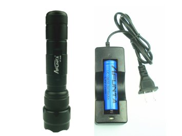 Afunta WF-502B 5-Mode 1000 Lumens LED Flashlight with Battery and Charger