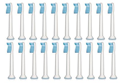 20 Philips Sonicare Compatible Sensitive Toothbrush Heads Replacements HX6054 HX6053 ProResults, fits DiamondClean, EasyClean, FlexCare series, HealthyWhite, Plaque Control and Gum Health