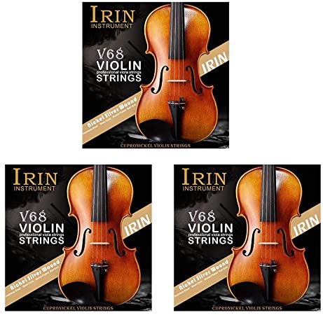 Mowind Violin strings Full Set (G-D-A-E) violin Fiddle String Strings Steel Core Nickel-silver Wound with Nickel-plated Ball End for 4/4 3/4 2/4 1/4 1/8 Violins Universal 3Sets 12pcs