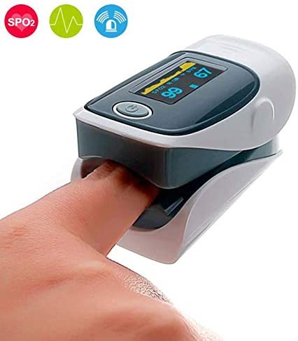 OXOQO Pulse Oximeter Fingertip,Fingertip Pulse Oximeter Monitor for Kids,The Old,Home Use.with Blood Oxygen Saturation SpO2 Sensor&Heart Rate Measuring,LED Display,Low Consumption FDA Approved(Grey)