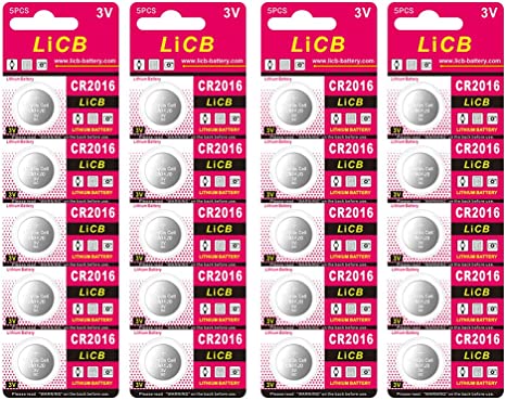LiCB 20 PCS CR2016 3V Lithium Coin Battery