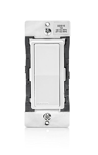 Leviton DDS15-BDZ 15 Amp Dual Voltage 120/277VAC Decora Digital Switch and Timer with Bluetooth Technology