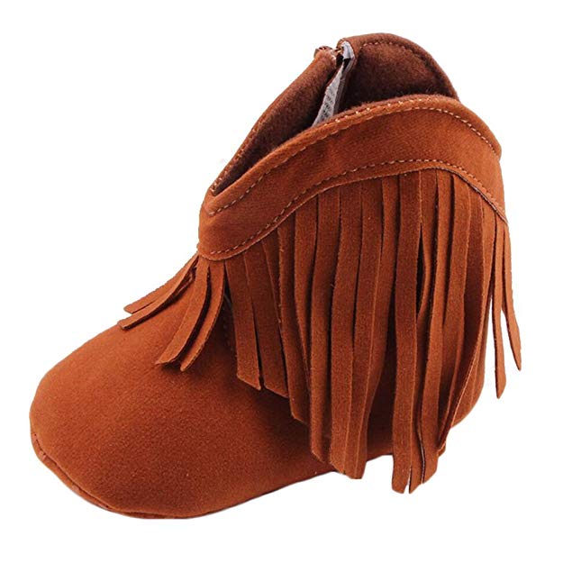 Estamico Baby Girls' Cowboy Tassel Boots