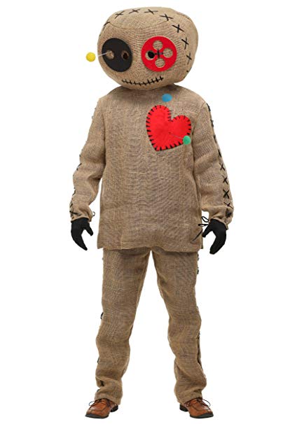 FunCostumes Adult Burlap Voodoo Ritual Pin Doll Costume