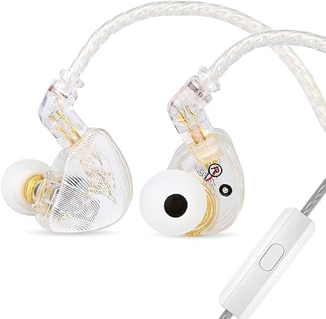 Linsoul TANGZU Wan’er S.G HiFi 10mm Dynamic Driver PET Diaphragm in-Ear Earphone with Ergonomic Shape, Detachable 2Pin OFC Braided Cable for Audiophile Musician DJ Stage (White, with Mic)