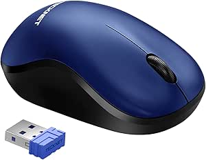 TECKNET Wireless Mouse for Laptop, 2.4GHz USB Mini Computer Mice, 1200 DPI Optical Small Portable Cordless Mouse Compatible with PC, Mac and Linux, 18 Months Battery Life (Blue)