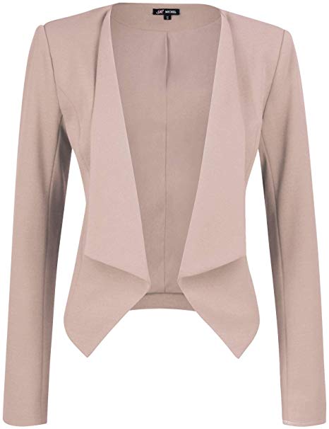 Michel Women's Open Front Work Blazer Long Sleeve Casual Office Jacket