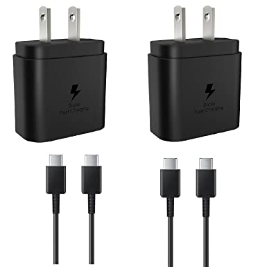 Super Fast Charger Block| 2 Pack |Type C 25W Wall Charger   USB C to USB C Fast Charging Cable for Samsung Galaxy S21 charger/S21 /S21 Ultra/S20/S20 /S20 Ultra/Note 20/Note 20 Ultra/Note 10/Note10