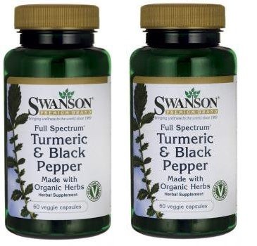 Swanson Premium Full Spectrum Turmeric & Black Pepper -- 2 Bottles each of 60 Veg Capsules