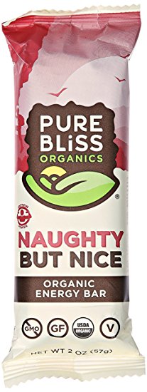 Pure Bliss Organics - Organic Energy Bars - Health Protein Bars - Vegan, Non-GMO, USDA Organic & Gluten Free - All Natural Energy Bars Naughty But Nice - Peanut Butter Chocolate - 12 Per Pack