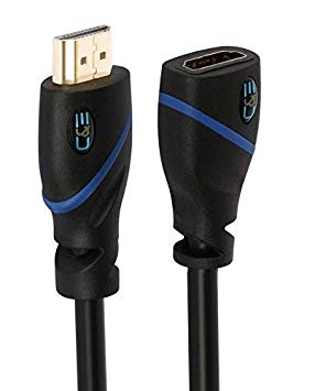 25 FT (7.6 M) High Speed HDMI Cable Male to Female with Ethernet Black (25 Feet/7.6 Meters) Supports 4K 30Hz, 3D, 1080p and Audio Return CNE553016