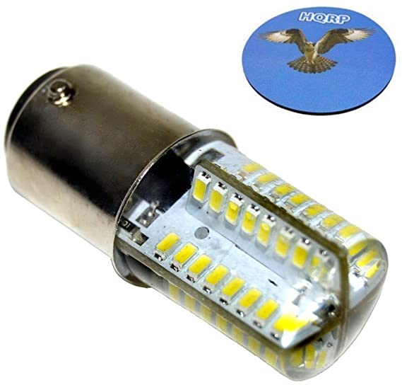 HQRP 110V LED Light Bulb Cool White for Sewing Machine Light Bulb # 326007141 026367000 70-251600-31/000 R22x60 R22x57 2PCW 60703 988076-001 205880 Replacement Plus HQRP Coaster
