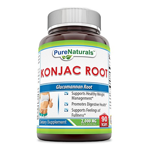 Pure Naturals Konjac Root Glucomannan, 2000 mg, 90 Veg Capsules