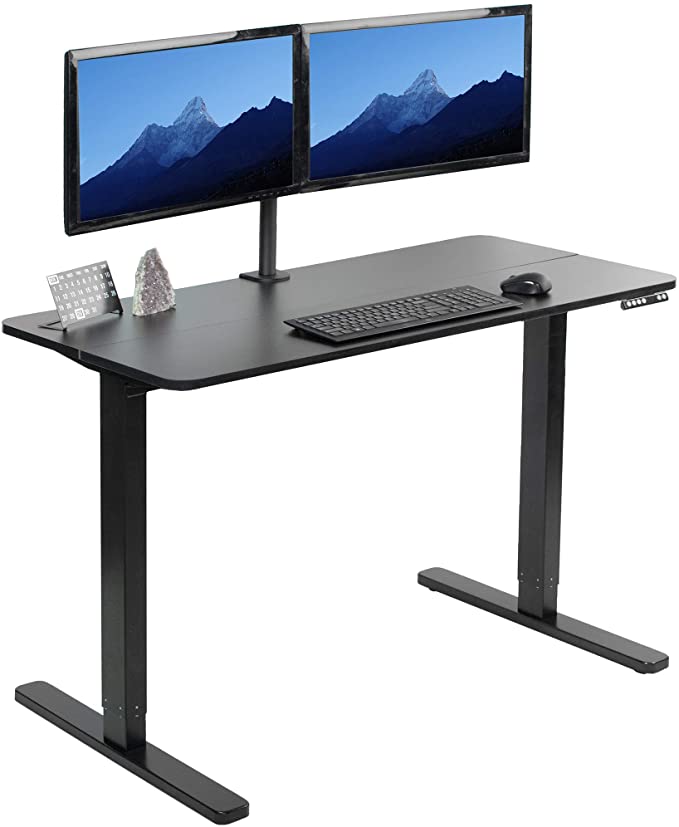 VIVO Electric 47 x 24 inch Stand Up Desk | Complete Height Adjustable Standing Workstation (Frame and Top) with Push Button Controller, Black (DESK-EV47TB)