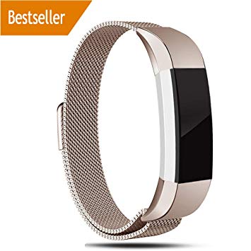 For Fitbit Alta HR Bands, Vancle Adjustable Fitbit Alta Accessories Replacement Bands Metal Wristband Band Strap with Magnetic Closure Clasp for Fitbit Alta HR 2017/ Fitbit Alta 2016 Small Large Size (No Tracker)