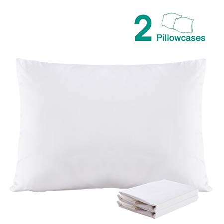 100% Cotton Sateen Toddler Pillowcases Set of 2, Soft and Cozy, 13"x 18", White by NTBAY