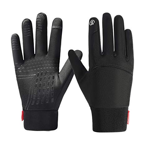 Winter Running Gloves Touchscreen Thermal Gloves Men Women Winter Windproof & Waterproof Gloves Snow Warm Gloves Liners for Running, Cycling, Driving Skiing Outdoor Sports