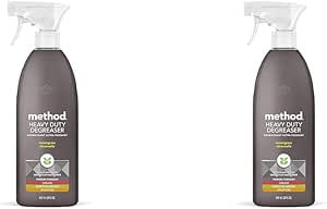 Method Heavy Duty Degreaser, Lemongrass Scent, Oven Cleaner & Stove Top Cleaner, 28 Oz Spray Bottle (Pack of 2),(Packaging may vary)