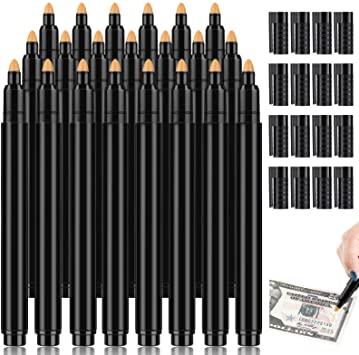 Counterfeit Bill Detector Pen Money Checker Bill Money Detector Marker Pen for Cash Currency Note (20 Pieces)