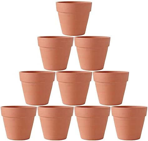 4inch 10pcs Terracotta Pots, Terracotta Pots for Plants/Succulent/Cactus with Drainage for Indoor, Outdoor, Home Office Decoration