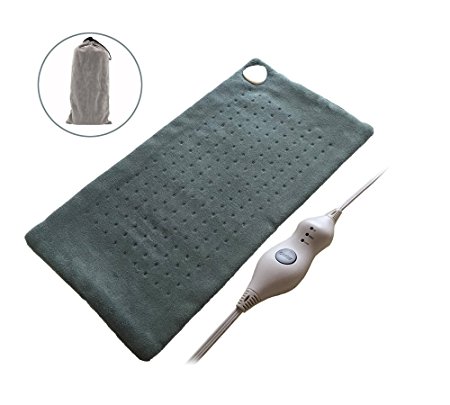 Koo-Care King Size XL Heating Pad with Fast-Heating Technology, 3 Temperature Settings & Super Soft Microplush - (12" x 24")