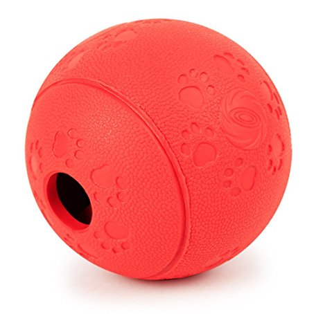 Dog Toys Balls, Interactive Food Dispensing Toy for Dogs&Cats ,Natural Soft Rubber Silicone by BaiYouDa (3.2 Inches)