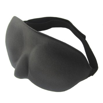 Sleep Mask Comfortable Black Lightweight 3D Contoured Sleeping Eyeshade by WearHome TM