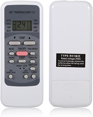 R51M/E Remote Control Replacement for Midea Air Conditioner, Universal Air Conditioner Remote Control Fit for Midea Brand