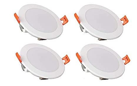 Amico 6watt LED Spark Round Ceiling Downlighter Concealed Light,(Cool White),(Pack of 4),(2 Year Warranty)