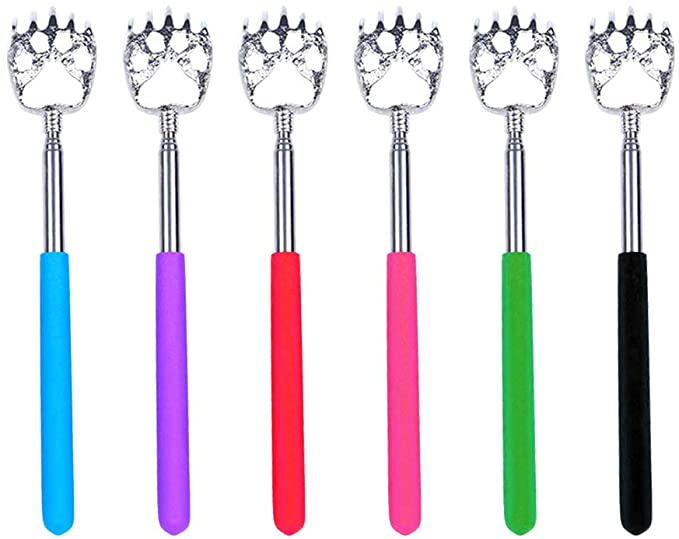 TIMESETL 6 Pack Bear Claw Back Scratchers, Portable Expendable Back Massager Telescoping Back Scratcher for Elderly, Men, Pregnant Women