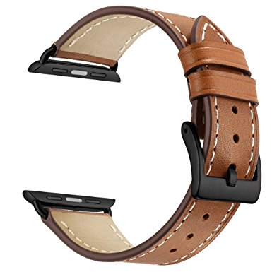 Apple Watch Band Leather Replacement Watch Strap with Stainless Metal Buckle Clasp iwatch series 1 2 3 Replacement strap