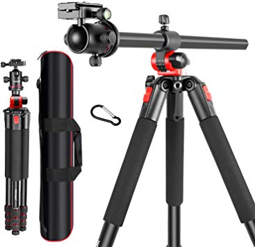 Neewer Portable Aluminium Alloy Tripod with 360 Degree Rotatable Center Column and Ball Head QR Plate - 72.5 inches 4 Section Tripods Legs for DSLR Cameras Video Camcorders Load Capacity 33 pounds